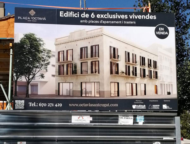 valla de publicidad para promoción inmobiliaria