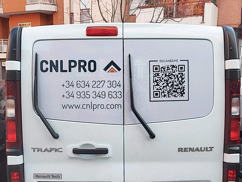 rotulación de ventanas para furgonetas con vinilo homologado ITV