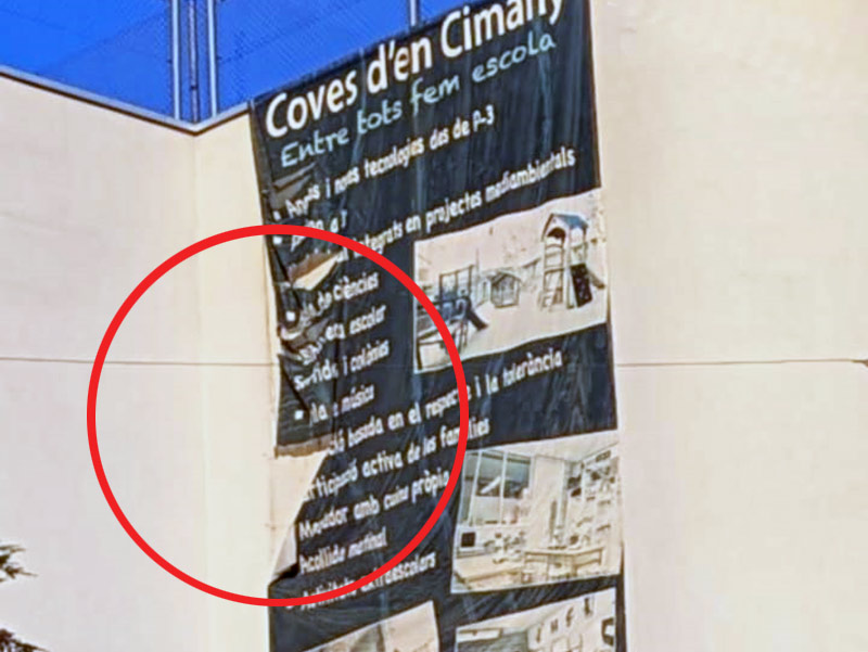 desmontaje y retirada de lonas publicitarias en colegios