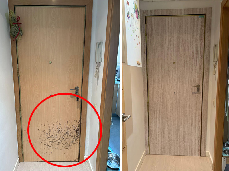 reparación de puertas con vinilo