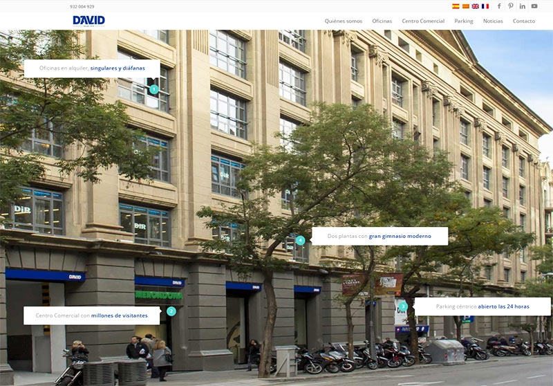 diseño de página web del edificio David en Barcelona