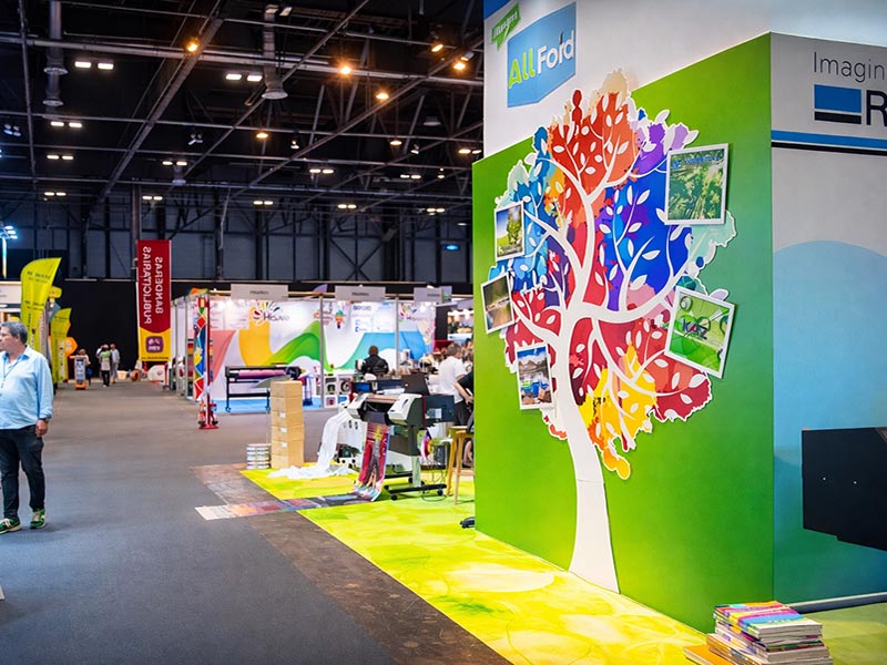 Large format exhibition signage graphics installation