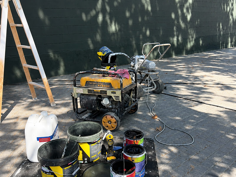 pintura de muros perimetrales en obras de nueva construcción